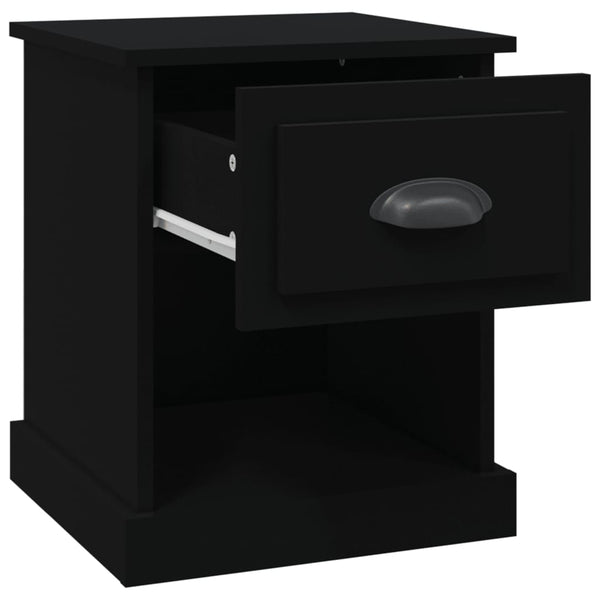 Schwarzer Nachttisch Peng 39x39x47,5 cm (2 Stück Holz)