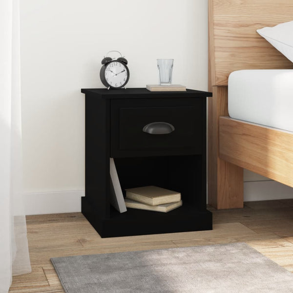 Schwarzer Nachttisch Peng 39x39x47,5 cm (2 Stück Holz)