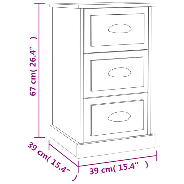 Nachttisch Doana 39x39x67cm (Holz), schwarz