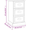 Betoninharmaa yöpöytä Doana 39x39x67cm (puinen)