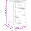 Nachttisch Doana grau 39x39x67cm (Holz)