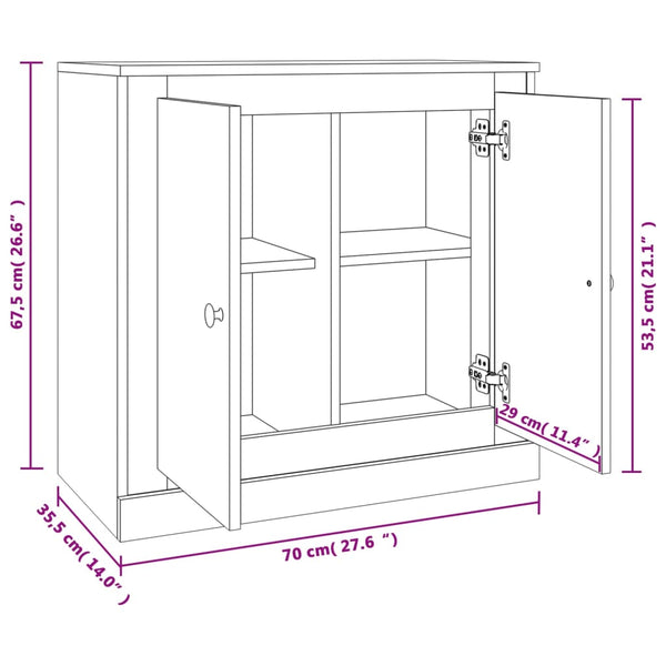 Weißes Sideboard Periana 70x35,5x67,5cm (Holz)