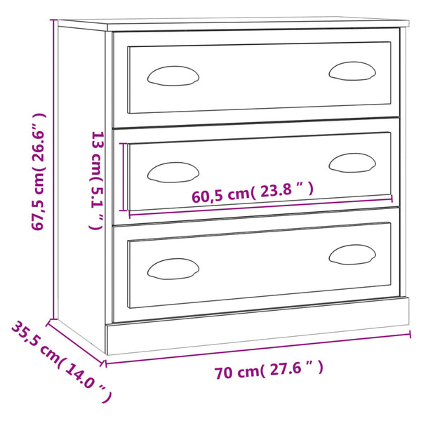 Graues Sideboard Maruseac 70x35,5x67,5cm (Holz)