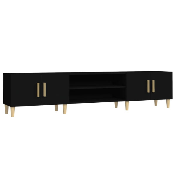 Schwarzes TV-Möbel Eftime 180x31,5x40cm (Holz)