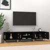 Schwarzes TV-Möbel Eftime 180x31,5x40cm (Holz)