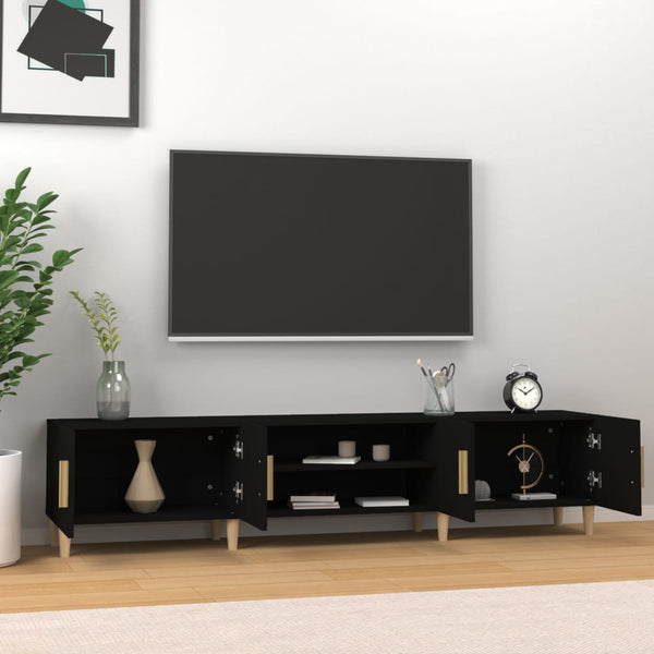 Schwarzes TV-Möbel Eftime 180x31,5x40cm (Holz)