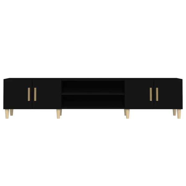 Schwarzes TV-Möbel Eftime 180x31,5x40cm (Holz)