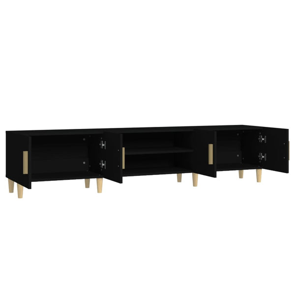 Schwarzes TV-Möbel Eftime 180x31,5x40cm (Holz)