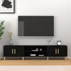 Schwarzes TV-Möbel Eftime 180x31,5x40cm (Holz)