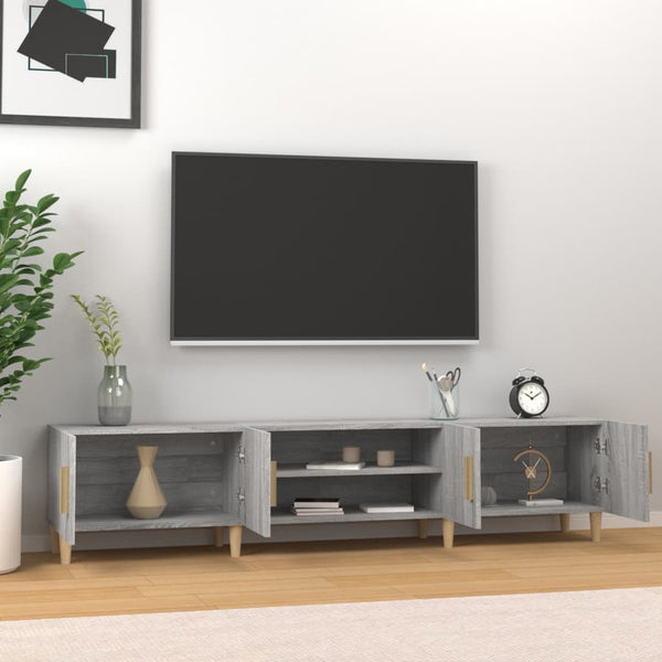 Graues TV-Möbel Eftime 180x31,5x40cm (Holz)