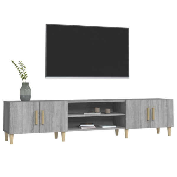 Graues TV-Möbel Eftime 180x31,5x40cm (Holz)