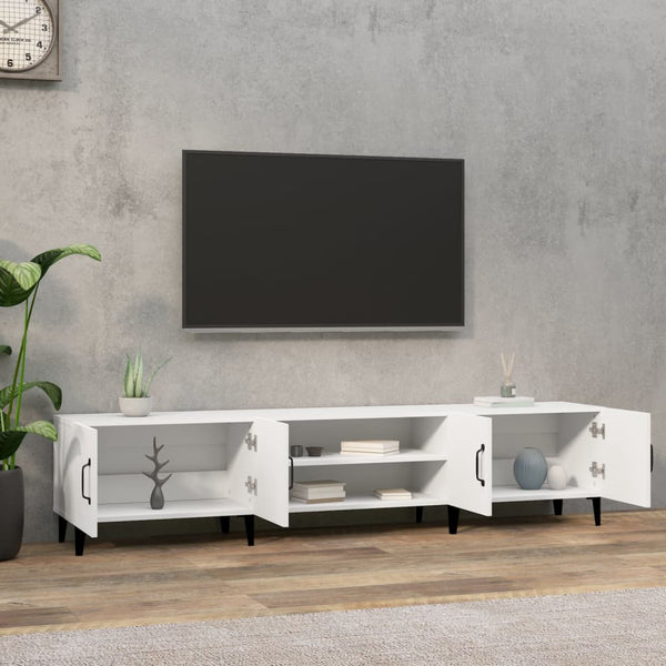 Weißes TV-Lowboard Burnett 180x31,5x40cm (Holz)