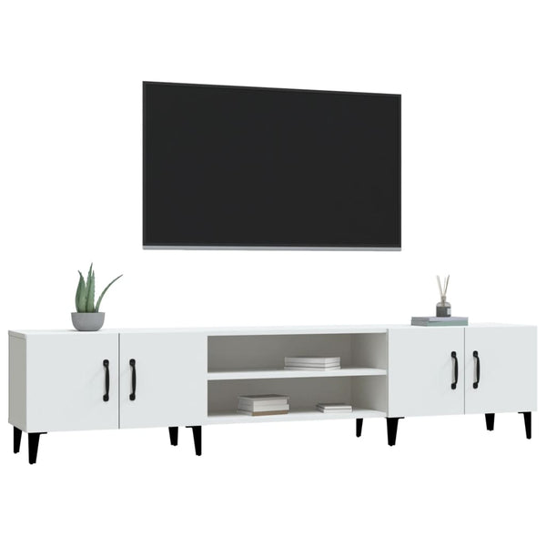 Weißes TV-Lowboard Burnett 180x31,5x40cm (Holz)