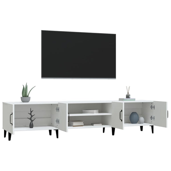Weißes TV-Lowboard Burnett 180x31,5x40cm (Holz)