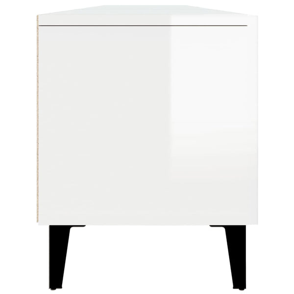Weißes TV-Lowboard Burnett 180x31,5x40cm (Hochglanz, Holz)