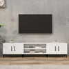 Weißes TV-Lowboard Burnett 180x31,5x40cm (Hochglanz, Holz)
