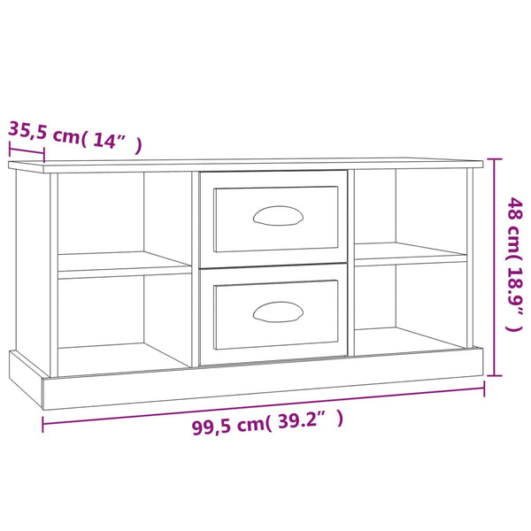 Graues TV-Möbel Genin 99,5x35,5x48cm (Holz)