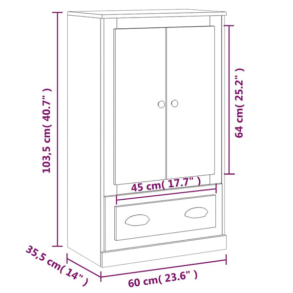 Weißer Schrank Iwonne 60x35,5x103,5cm (Holz)