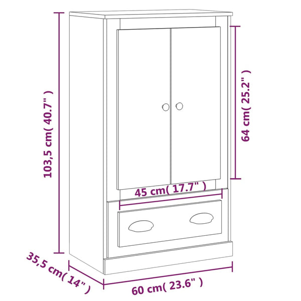 Grauer Schrank Iwonne 60x35,5x103,5cm (Holz)