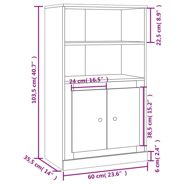 Valkoinen kaappi Jaret 60x35,5x103,5cm (puinen)