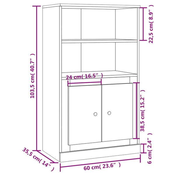 Betongrauer Schrank Jaret 60x35,5x103,5cm (Holz)