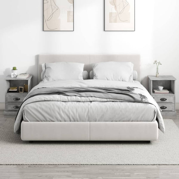 Betoninharmaa yöpöydät Radislavca 43x36x60cm (2 kpl)