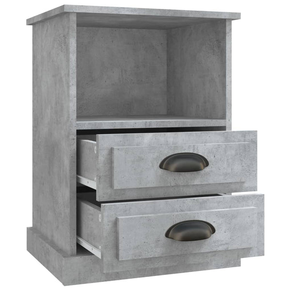 Betoninharmaa yöpöydät Radislavca 43x36x60cm (2 kpl)