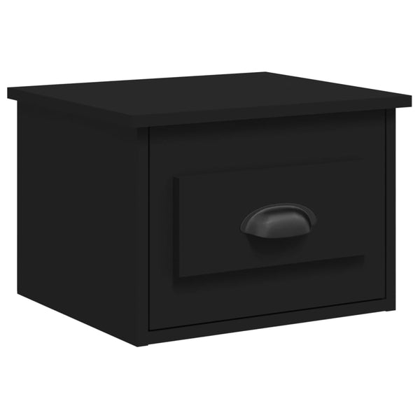Musta seinäkiinnitettävät yöpöydät Nazmib 41,5x36x28cm (2 kpl)