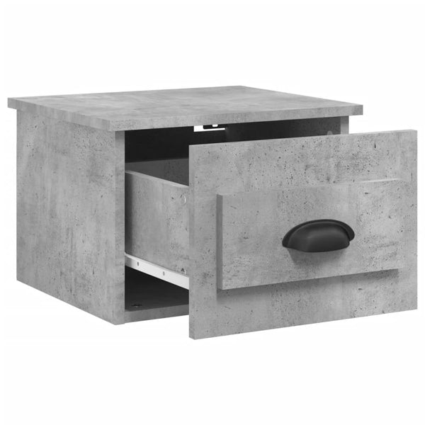 Wandmontierter Nachttisch Nazmib aus Beton in Grau 41,5x36x28cm
