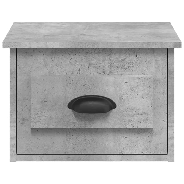 Wandmontierter Nachttisch Nazmib aus Beton in Grau 41,5x36x28cm