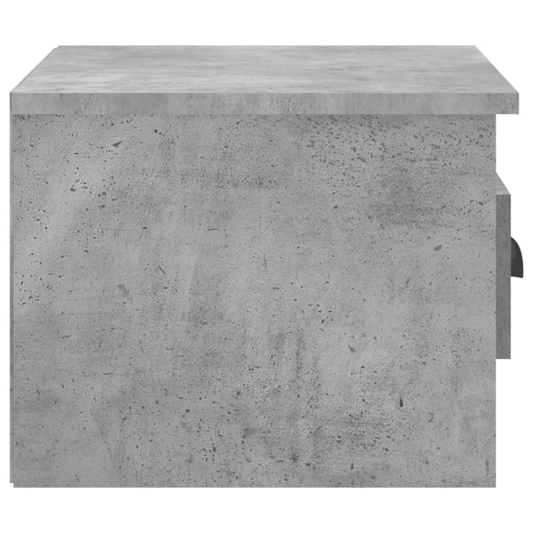 Wandmontierter Nachttisch Nazmib aus Beton in Grau 41,5x36x28cm