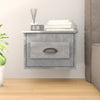 Wandmontierter Nachttisch Nazmib aus Beton in Grau 41,5x36x28cm
