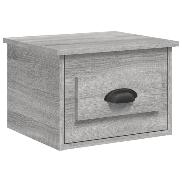 Harmaa seinäkiinnitettävät yöpöydät Nazmib 41,5x36x28cm (2 kpl)