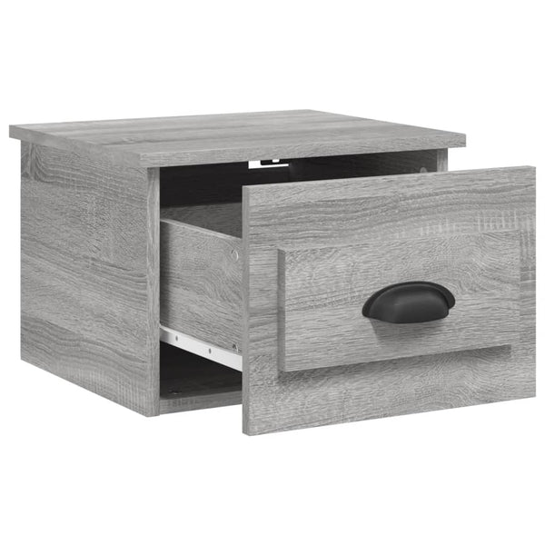 Harmaa seinäkiinnitettävät yöpöydät Nazmib 41,5x36x28cm (2 kpl)