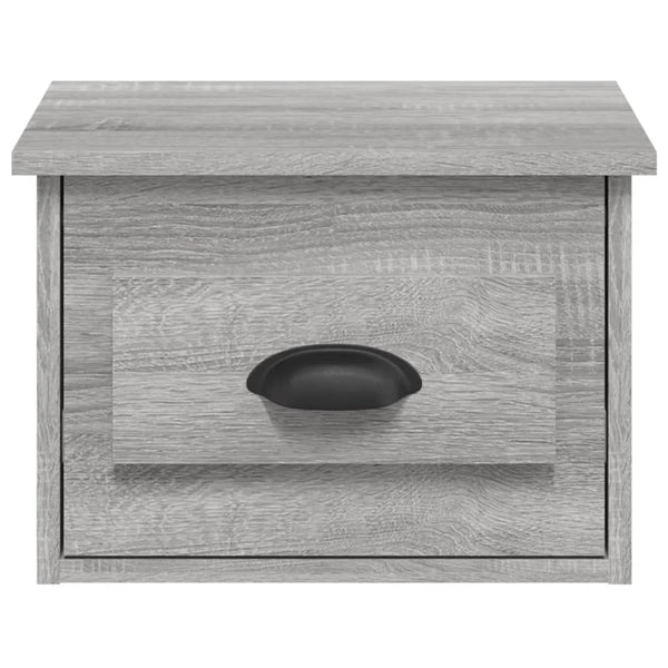 Harmaa seinäkiinnitettävät yöpöydät Nazmib 41,5x36x28cm (2 kpl)