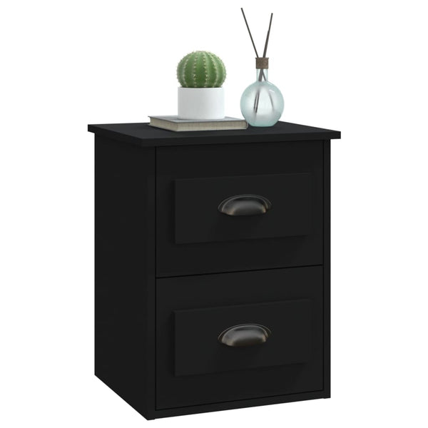 Schwarze wandmontierte Nachttische Arden 41,5x36x53cm (2 Stück)