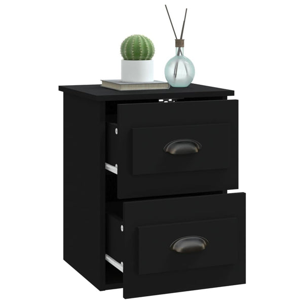 Schwarze wandmontierte Nachttische Arden 41,5x36x53cm (2 Stück)