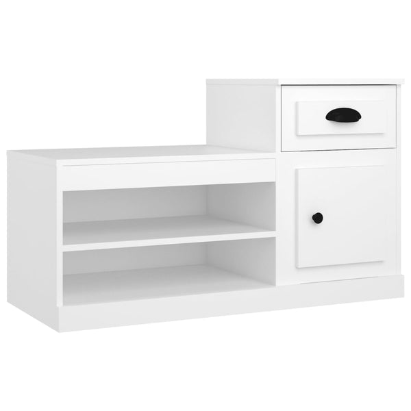 Weißer Schuhschrank Hobart 100x42x60cm (Holz)