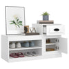 Weißer Schuhschrank Hobart 100x42x60cm (Holz)