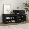 Schwarzer Schuhschrank Hobart 100x42x60cm (Holz)