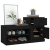 Schwarzer Schuhschrank Hobart 100x42x60cm (Holz)