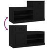 Schwarzer Schuhschrank Hobart 100x42x60cm (Holz)