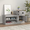 Schuhschrank Hobart, betongrau, 100x42x60cm (Holz)