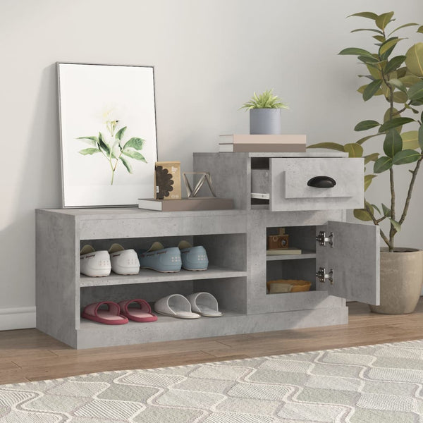 Schuhschrank Hobart, betongrau, 100x42x60cm (Holz)