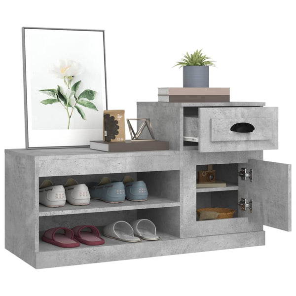 Schuhschrank Hobart, betongrau, 100x42x60cm (Holz)