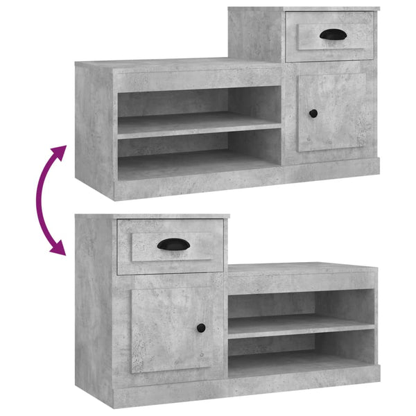 Schuhschrank Hobart, betongrau, 100x42x60cm (Holz)