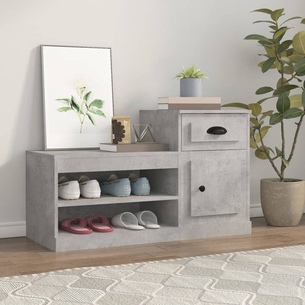 Schuhschrank Hobart, betongrau, 100x42x60cm (Holz)