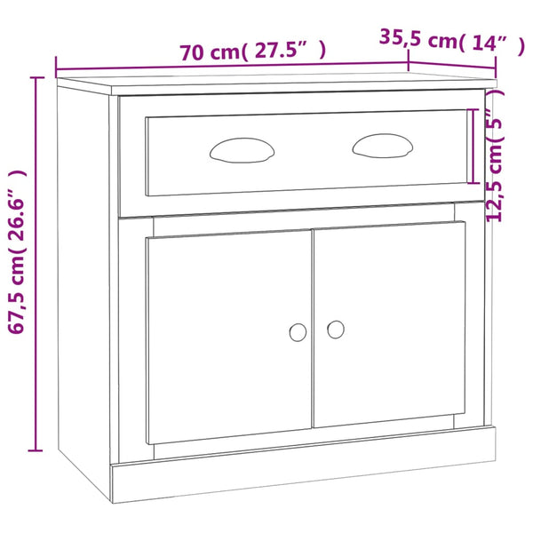Weißes Bart Sideboard 70x35,5x67,5cm (Holz)