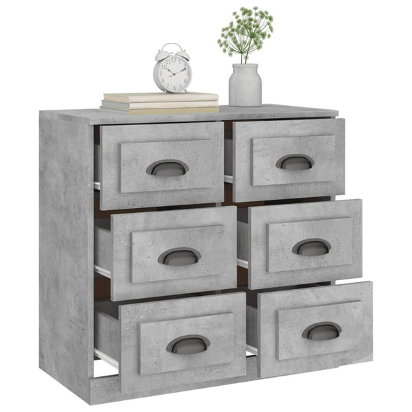 Betongraues Sideboard Miltiada 70x35,5x67,5cm (Holz)
