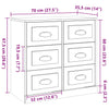 Betongraues Sideboard Miltiada 70x35,5x67,5cm (Holz)